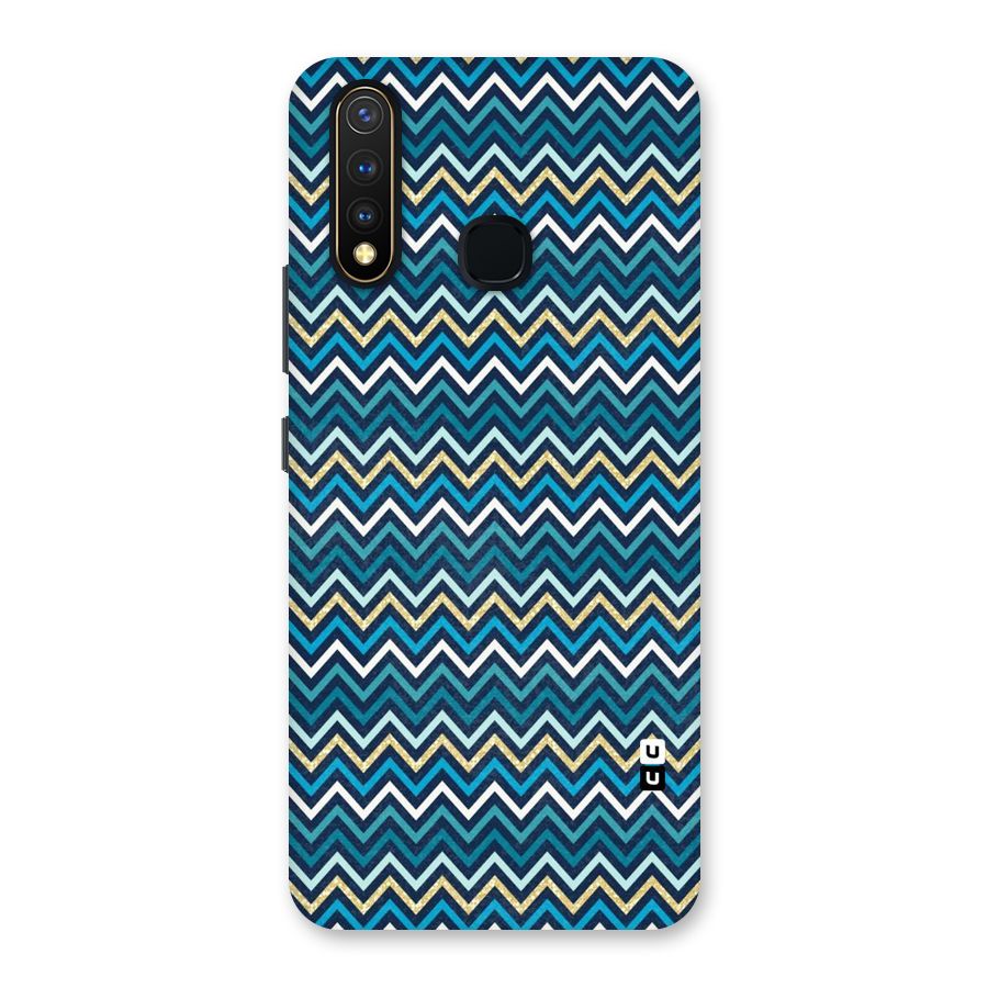 Blue Shades Chevron Pattern Back Case for Vivo U20