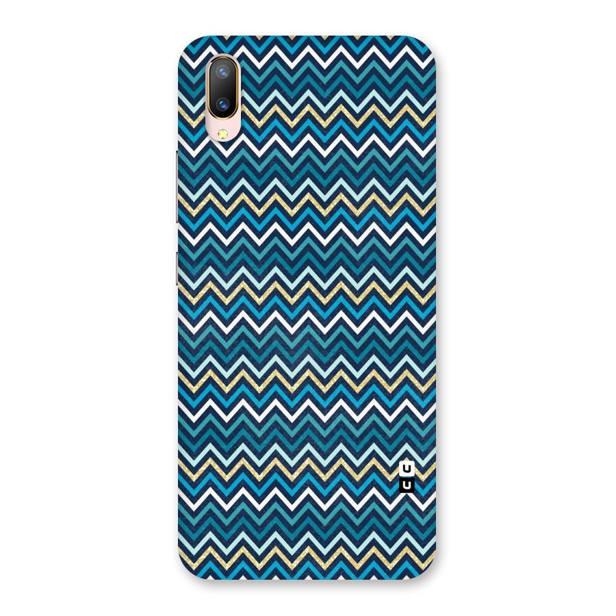 Blue Shades Chevron Pattern Back Case for Vivo V11 Pro