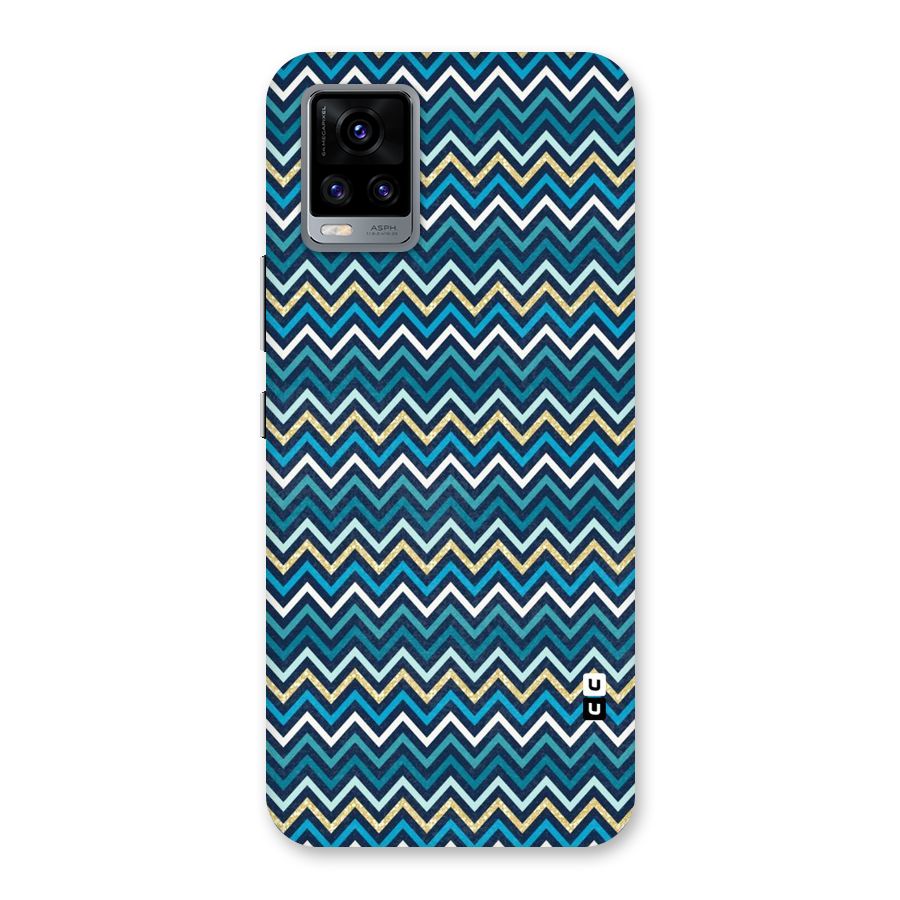Blue Shades Chevron Pattern Back Case for Vivo V20