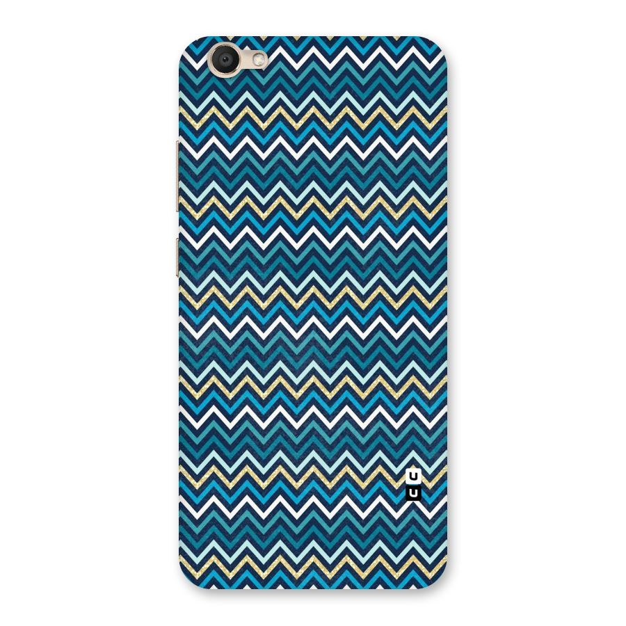 Blue Shades Chevron Pattern Back Case for Vivo V5