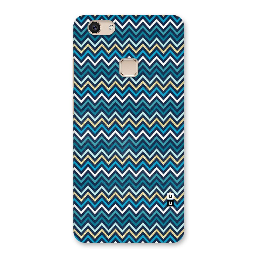 Blue Shades Chevron Pattern Back Case for Vivo V7