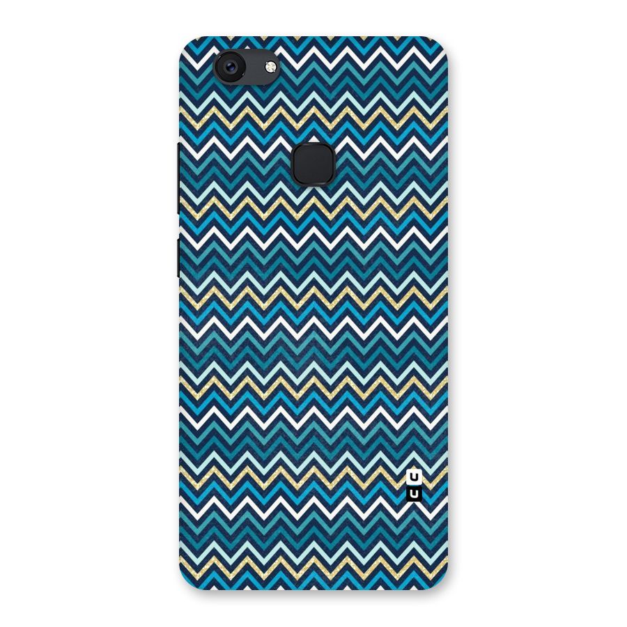Blue Shades Chevron Pattern Back Case for Vivo V7 Plus
