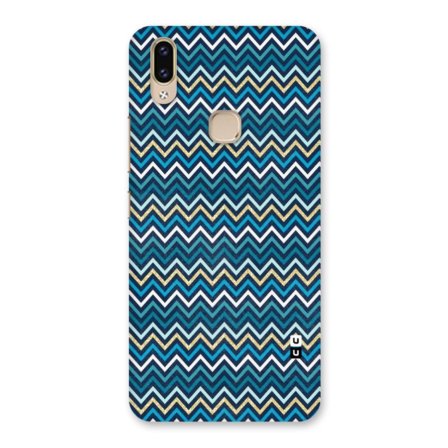 Blue Shades Chevron Pattern Back Case for Vivo V9 Youth