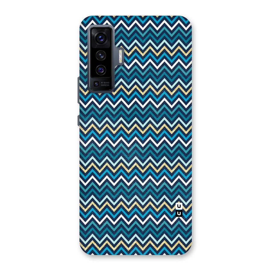 Blue Shades Chevron Pattern Back Case for Vivo X50