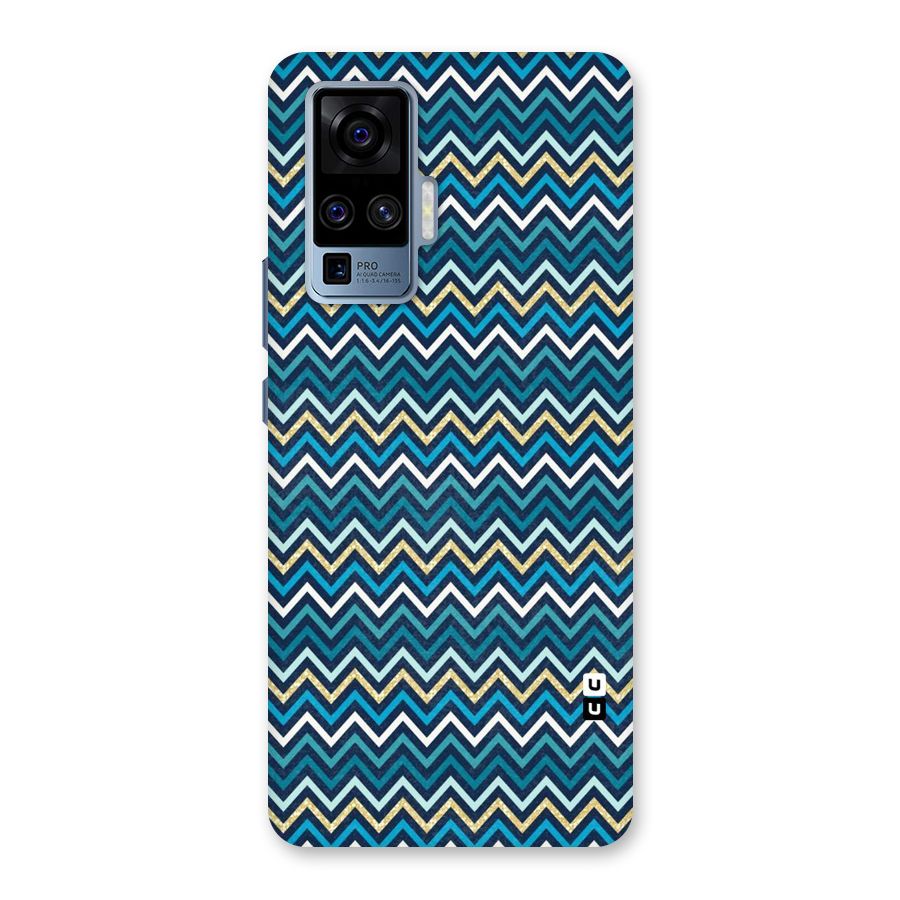 Blue Shades Chevron Pattern Back Case for Vivo X50 Pro