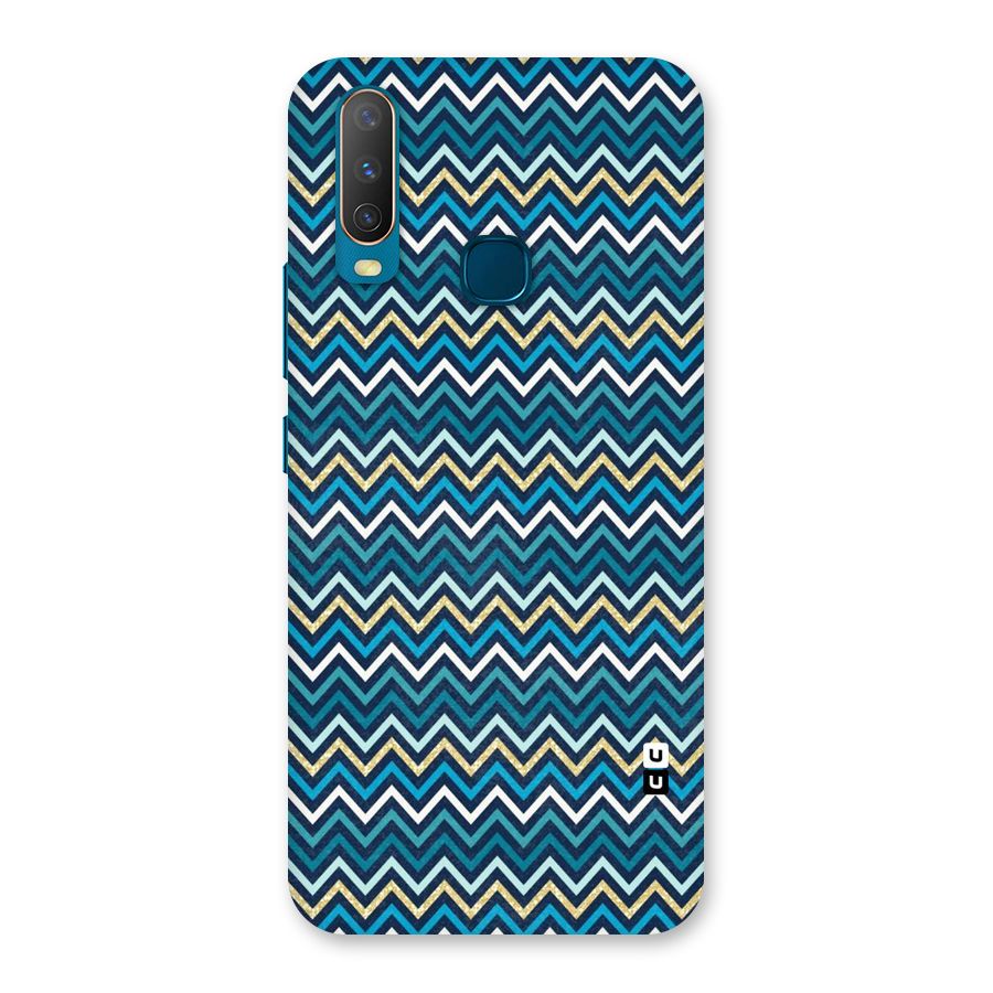 Blue Shades Chevron Pattern Back Case for Vivo Y12
