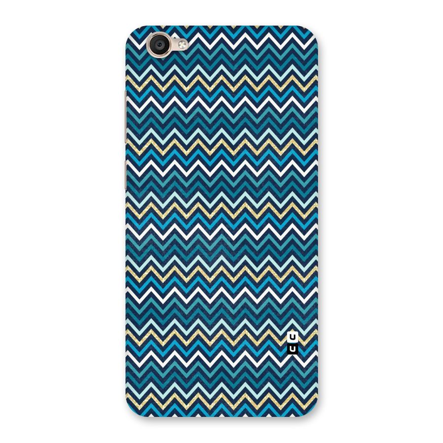 Blue Shades Chevron Pattern Back Case for Vivo Y55s