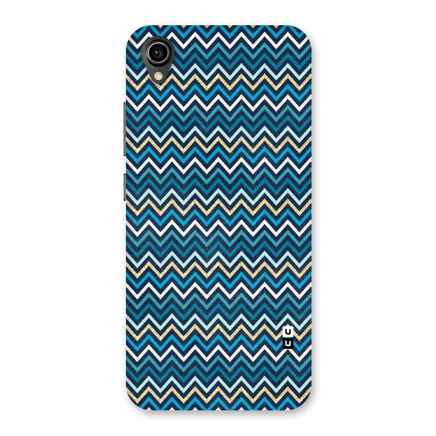 Blue Shades Chevron Pattern Back Case for Vivo Y90