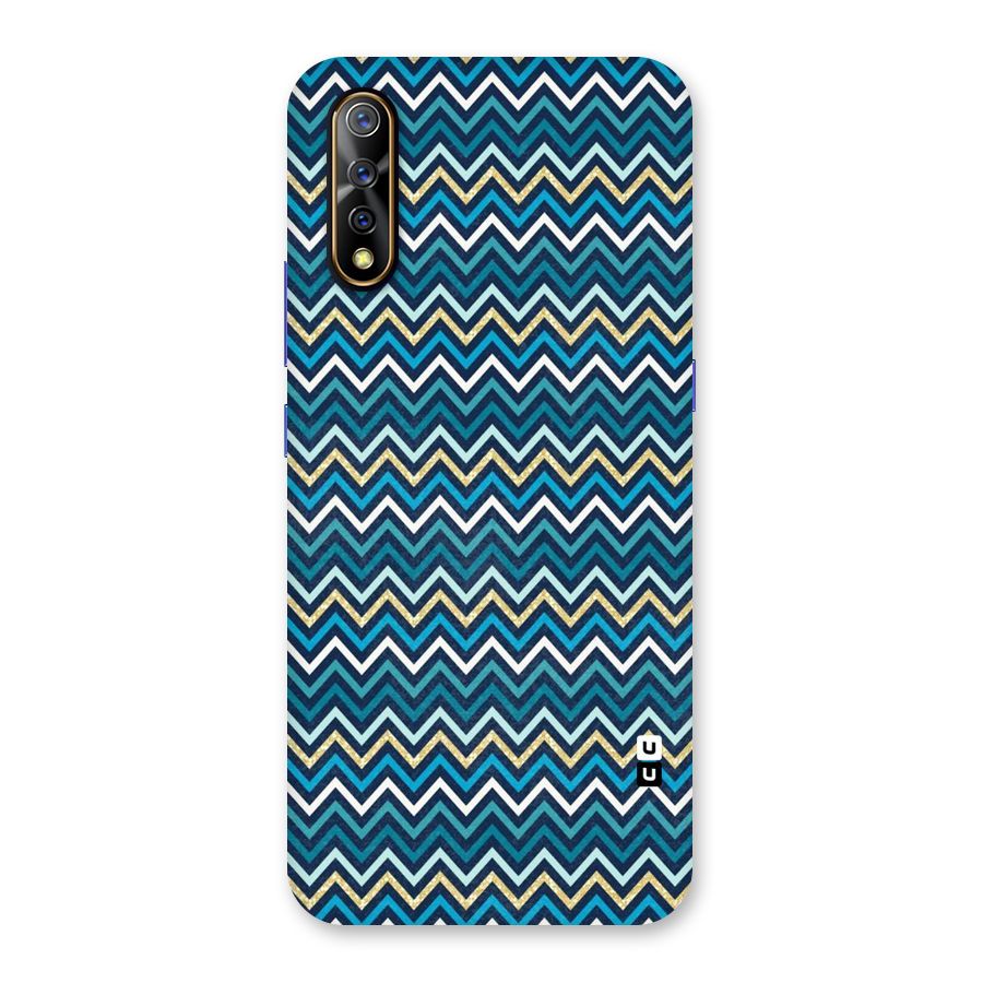 Blue Shades Chevron Pattern Back Case for Vivo Z1x
