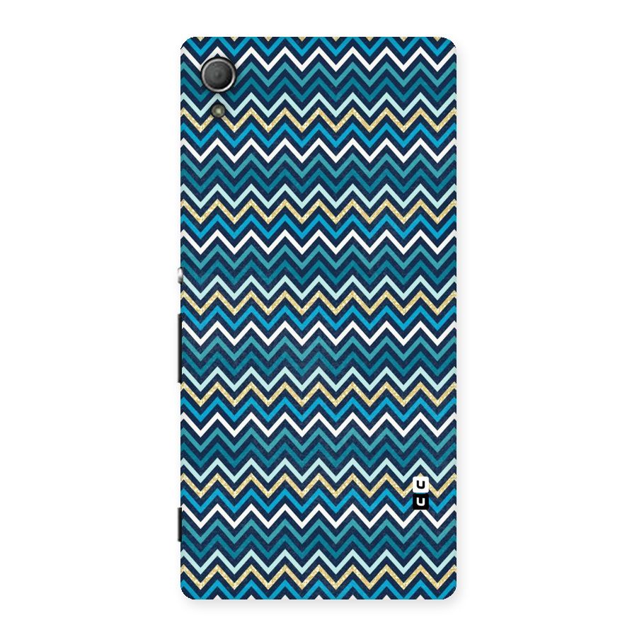 Blue Shades Chevron Pattern Back Case for Xperia Z3 Plus