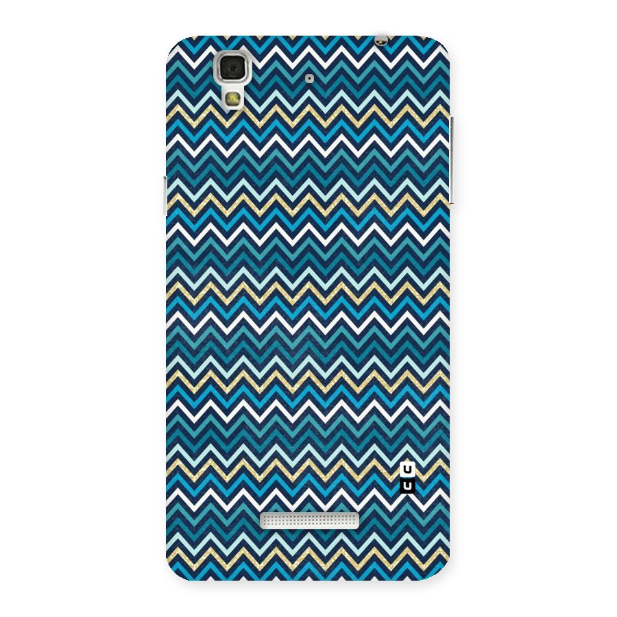 Blue Shades Chevron Pattern Back Case for Yu Yureka