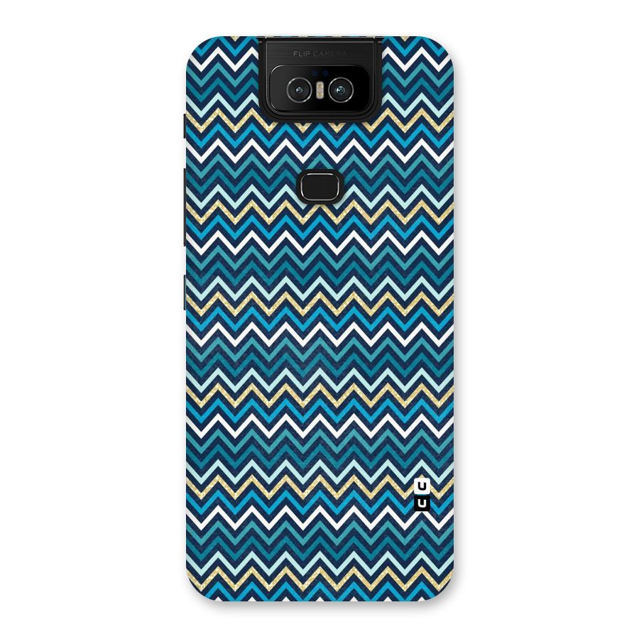 Blue Shades Chevron Pattern Back Case for Zenfone 6z