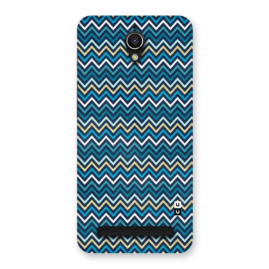 Blue Shades Chevron Pattern Back Case for Zenfone Go