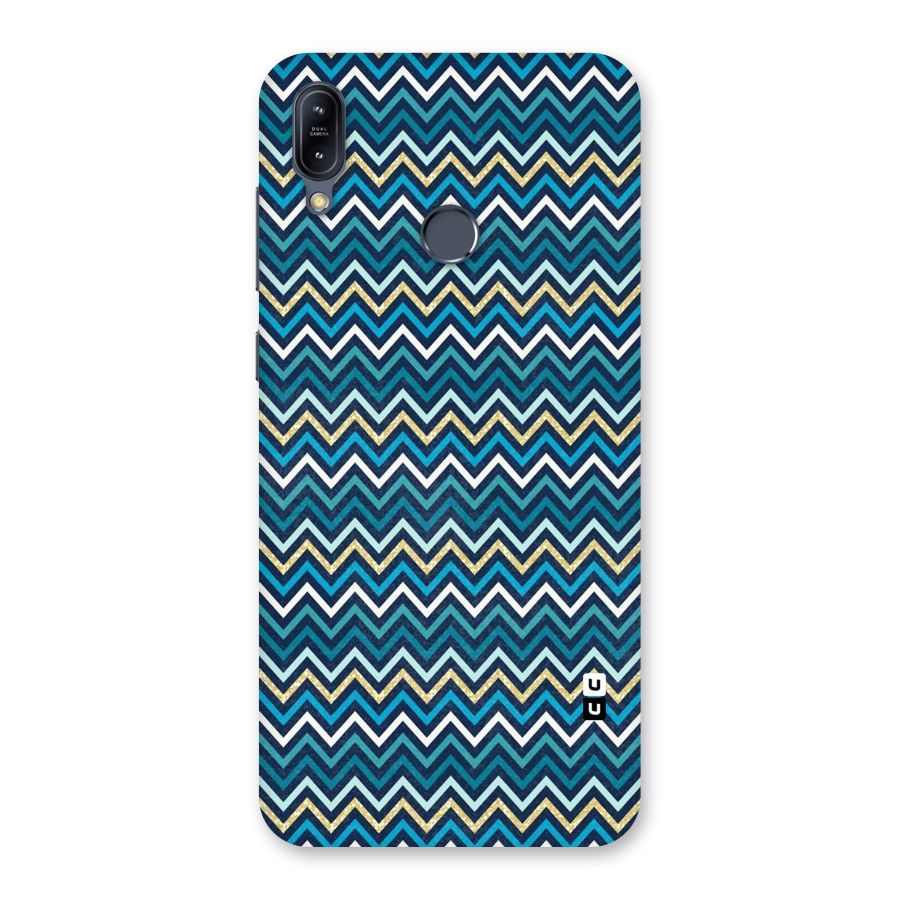 Blue Shades Chevron Pattern Back Case for Zenfone Max M2