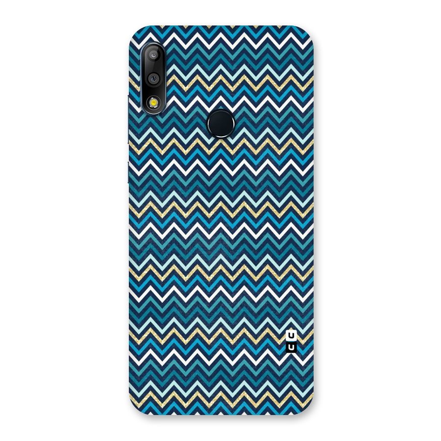 Blue Shades Chevron Pattern Back Case for Zenfone Max Pro M2