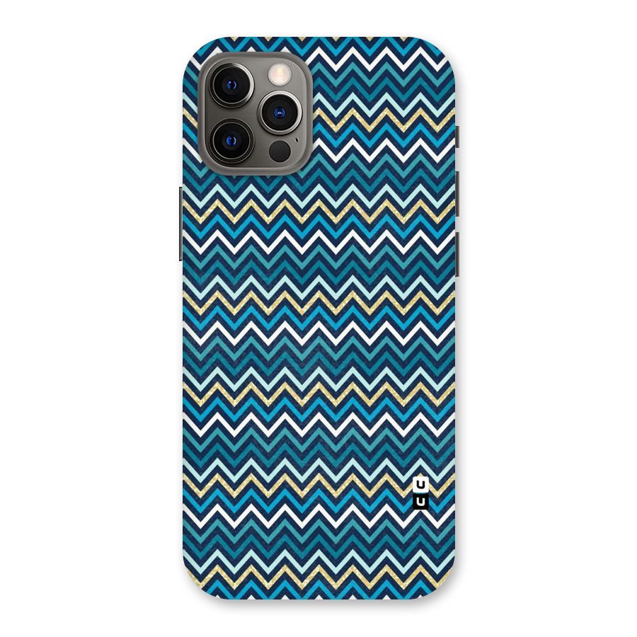 Blue Shades Chevron Pattern Back Case for iPhone 12 Pro