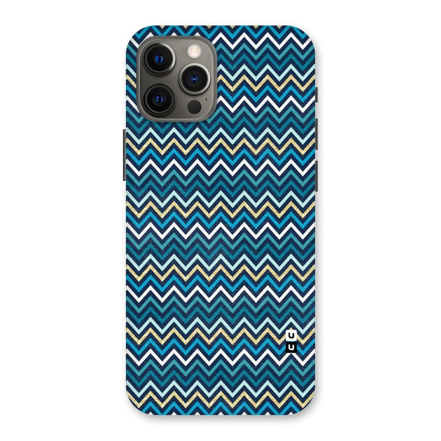 Blue Shades Chevron Pattern Back Case for iPhone 12 Pro Max