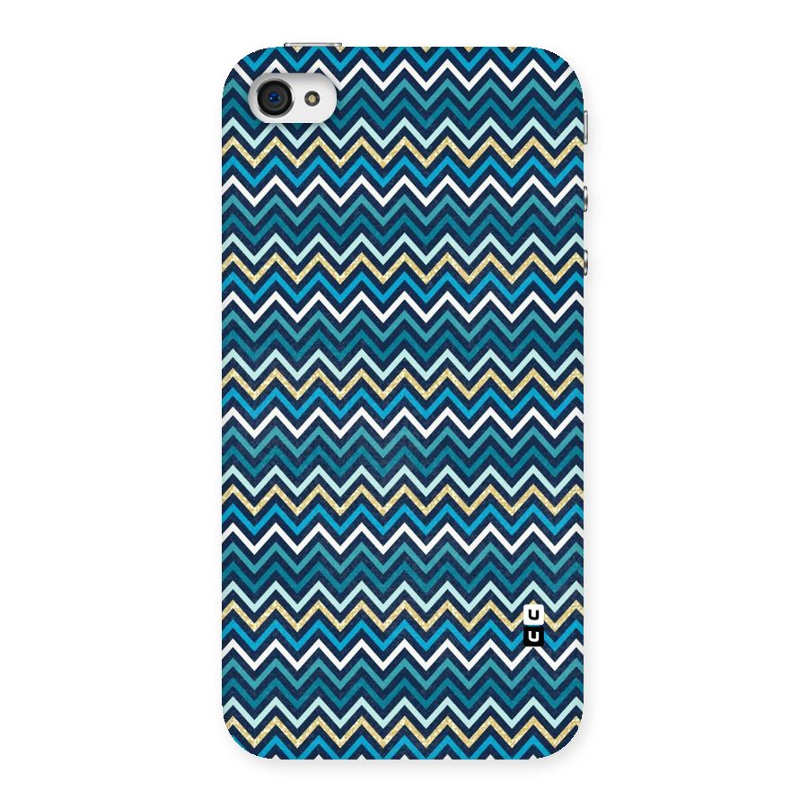 Blue Shades Chevron Pattern Back Case for iPhone 4 4s