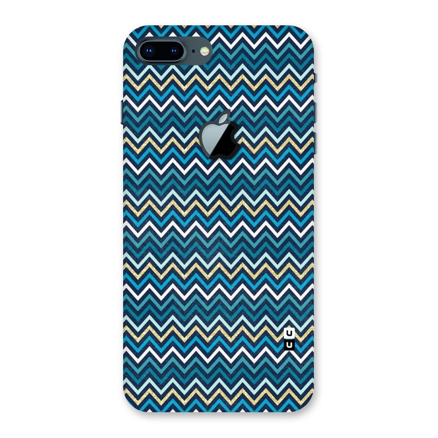 Blue Shades Chevron Pattern Back Case for iPhone 7 Plus Apple Cut