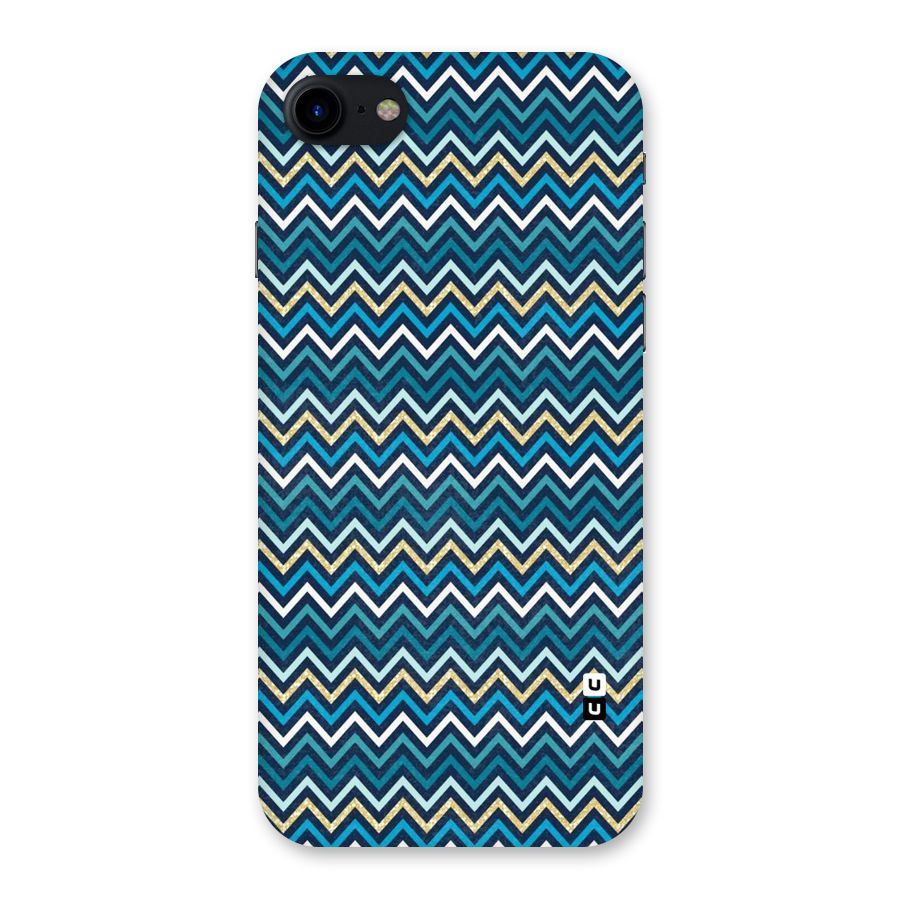 Blue Shades Chevron Pattern Back Case for iPhone SE 2020