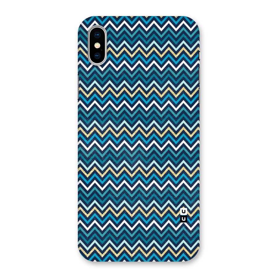 Blue Shades Chevron Pattern Back Case for iPhone XS