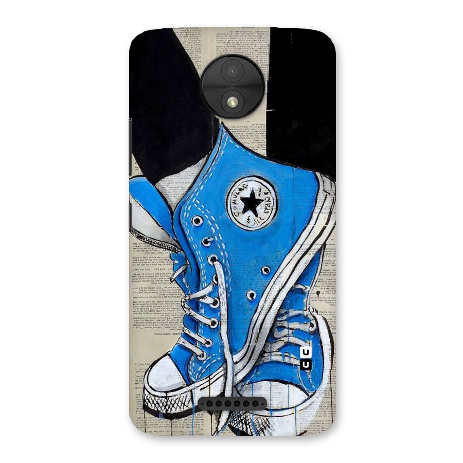 Blue Shoes Back Case for Moto C