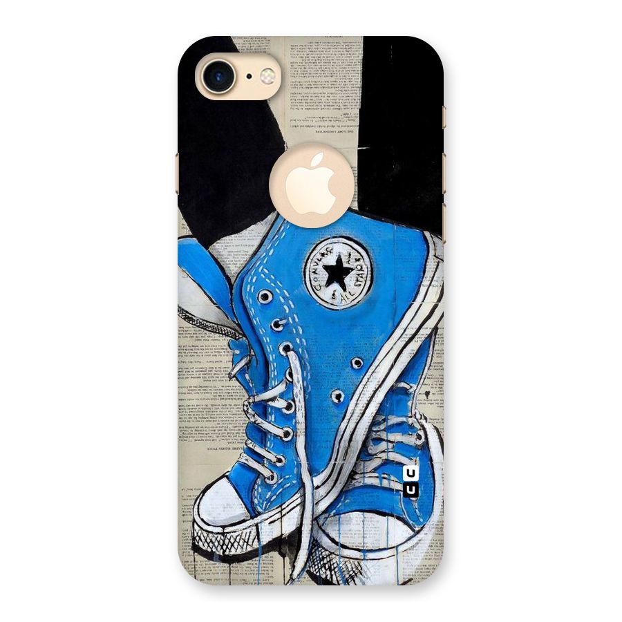 Blue Shoes Back Case for iPhone 7 Logo Cut