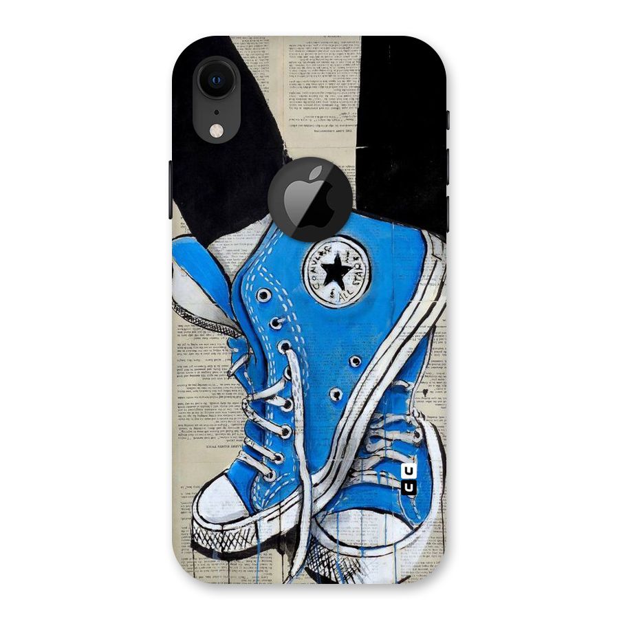 Blue Shoes Back Case for iPhone XR Logo Cut