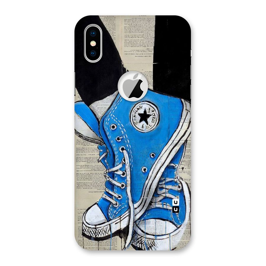 Blue Shoes Back Case for iPhone X Logo Cut