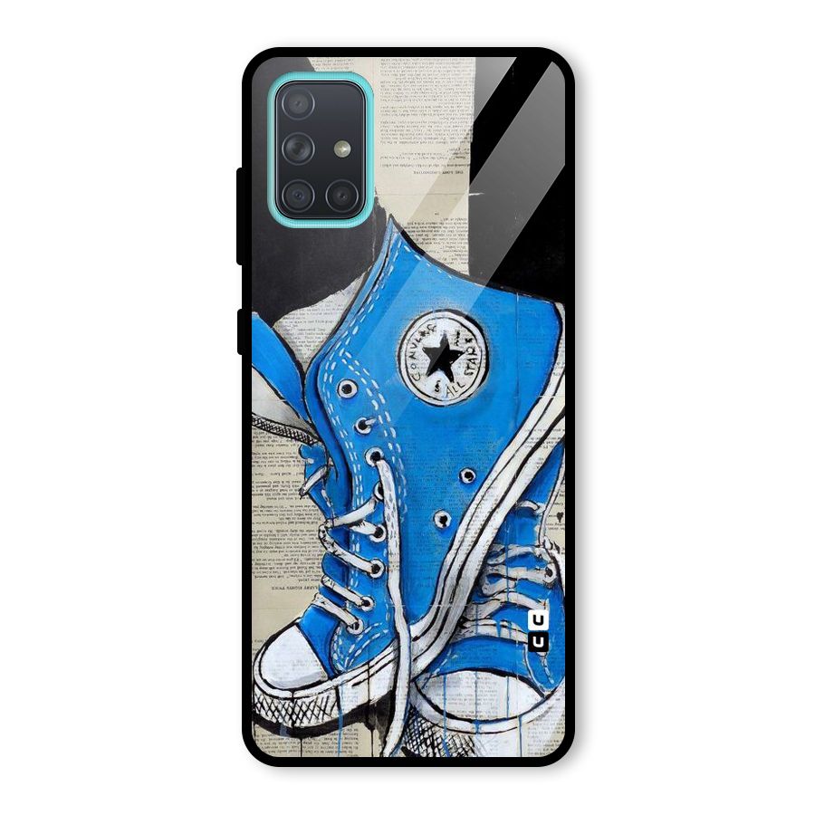 Blue Shoes Glass Back Case for Galaxy A71