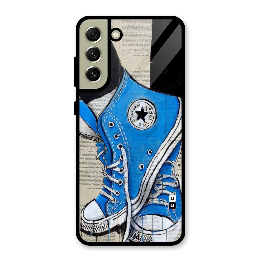 Blue Shoes Glass Back Case for Galaxy S21 FE 5G