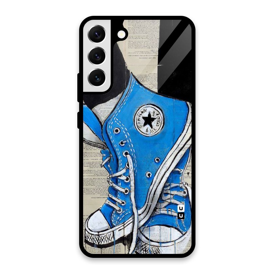 Blue Shoes Glass Back Case for Galaxy S22 Plus 5G