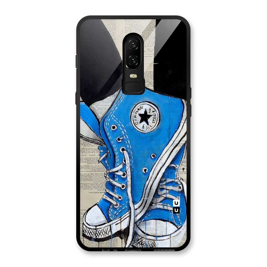 Blue Shoes Glass Back Case for OnePlus 6