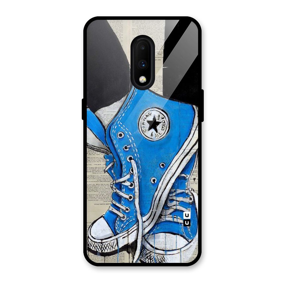 Blue Shoes Glass Back Case for OnePlus 7