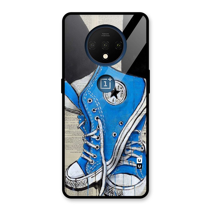 Blue Shoes Glass Back Case for OnePlus 7T