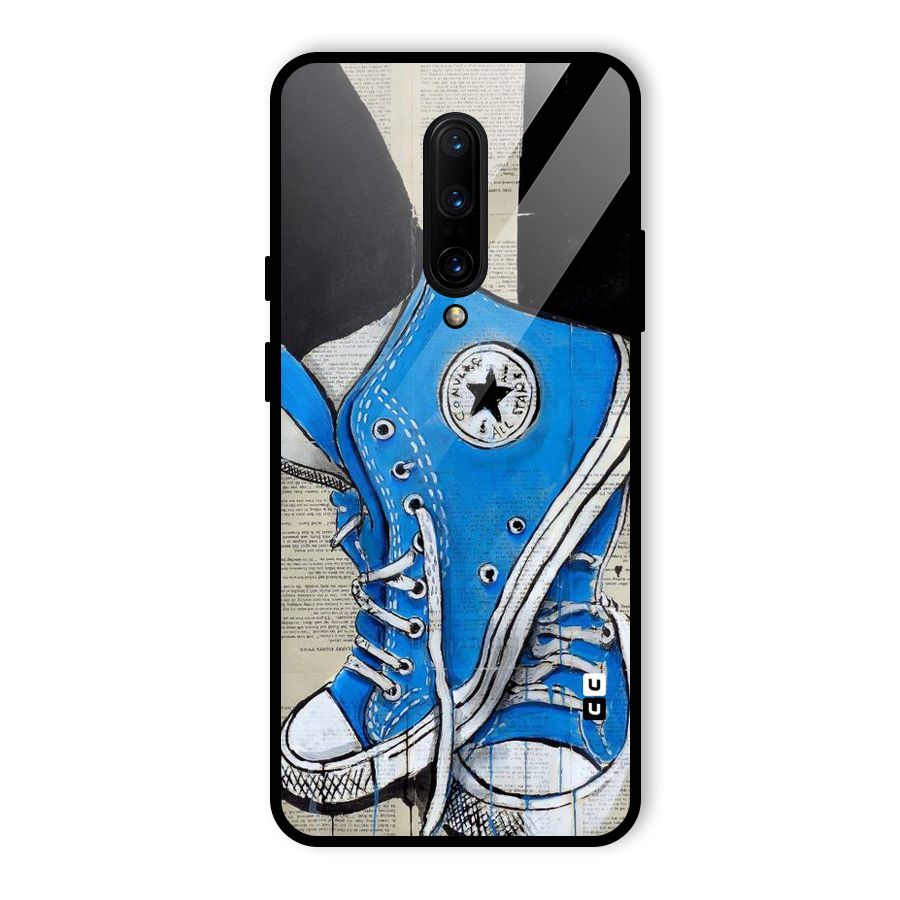 Blue Shoes Glass Back Case for OnePlus 7 Pro