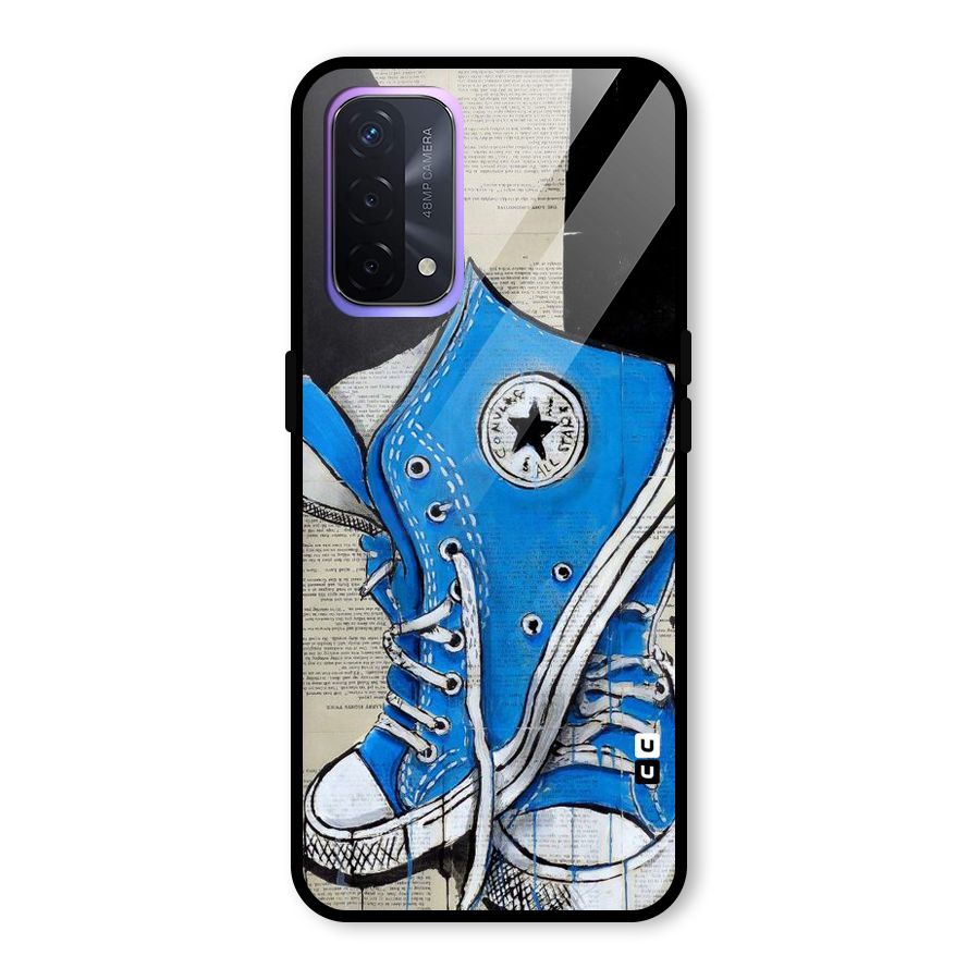 Blue Shoes Glass Back Case for Oppo A74 5G