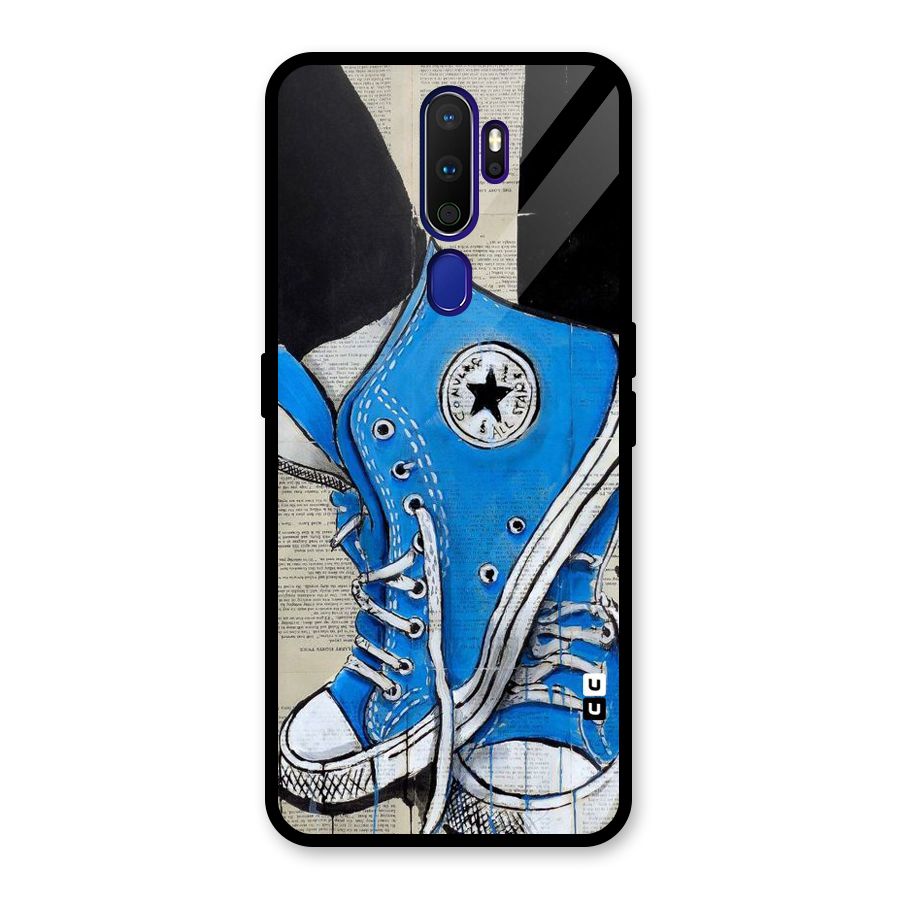 Blue Shoes Glass Back Case for Oppo A9 (2020)