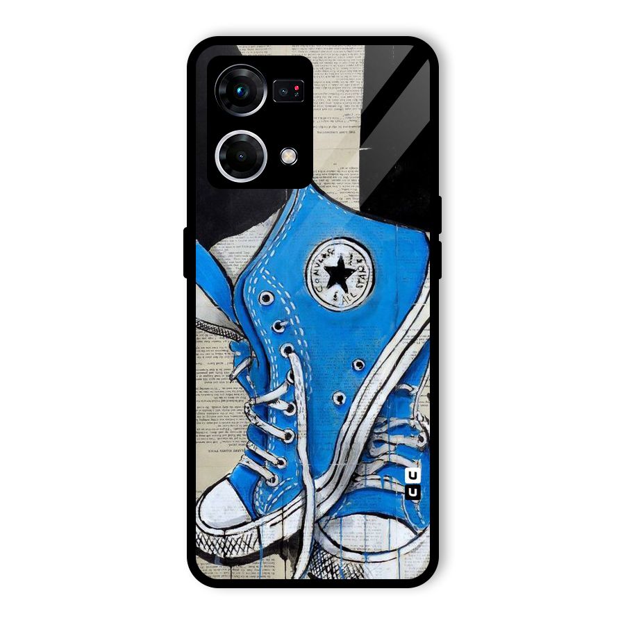 Blue Shoes Glass Back Case for Oppo F21 Pro 4G