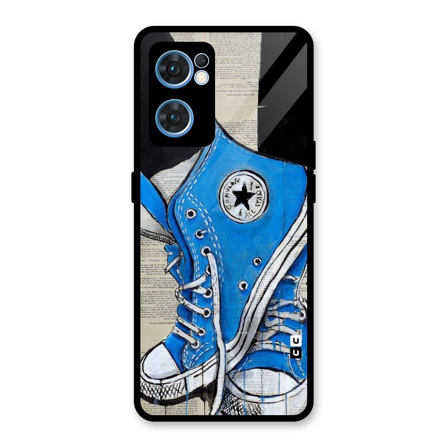 Blue Shoes Glass Back Case for Oppo Reno7 5G