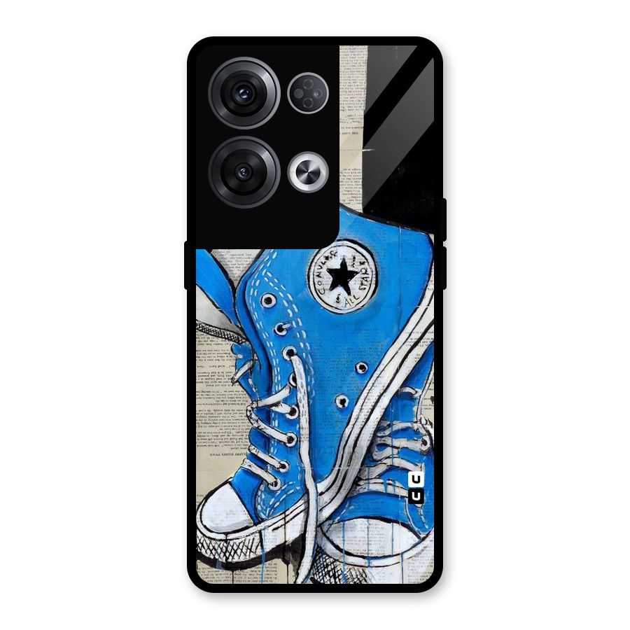 Blue Shoes Glass Back Case for Oppo Reno8 Pro 5G