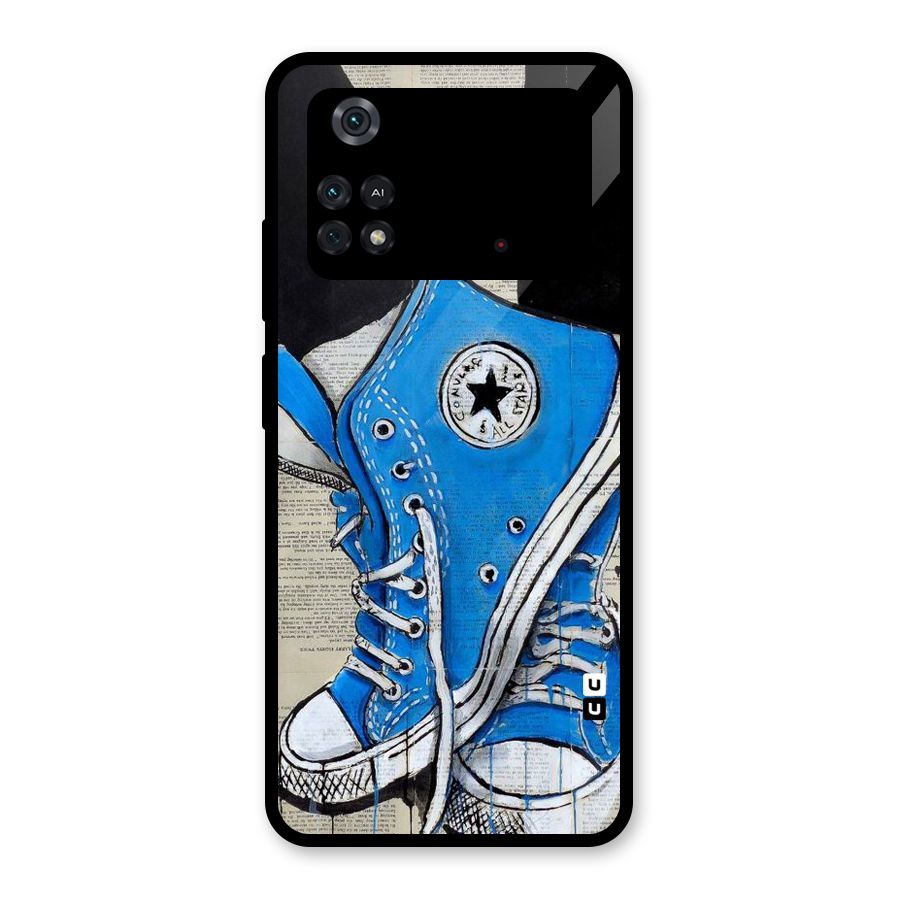 Blue Shoes Glass Back Case for Poco M4 Pro 4G