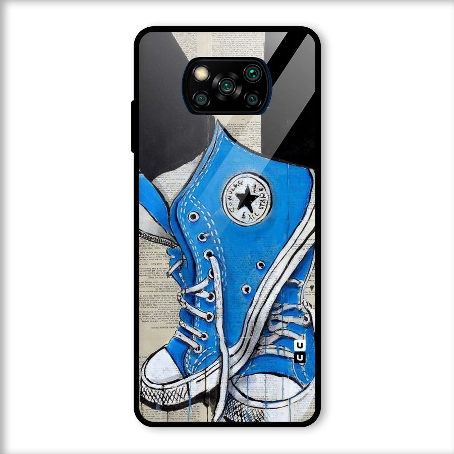 Blue Shoes Glass Back Case for Poco X3