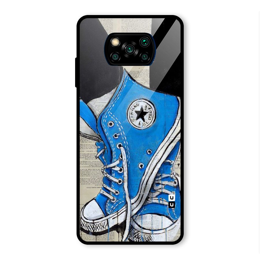 Blue Shoes Glass Back Case for Poco X3 Pro