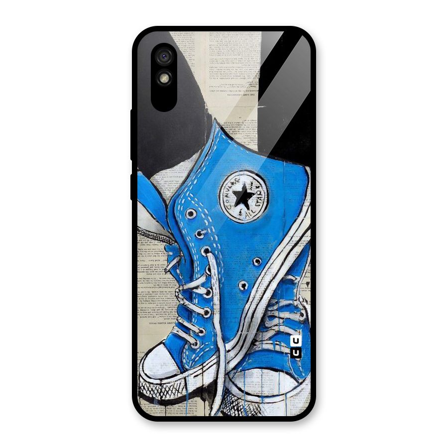 Blue Shoes Glass Back Case for Redmi 9A