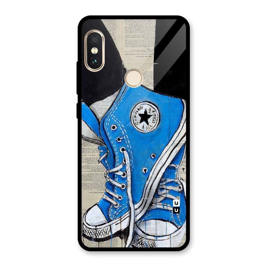 Blue Shoes Glass Back Case for Redmi Note 5 Pro