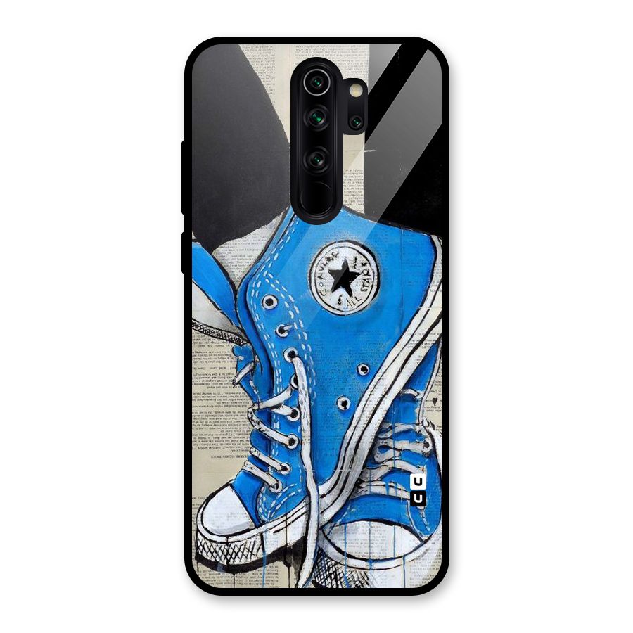 Blue Shoes Glass Back Case for Redmi Note 8 Pro