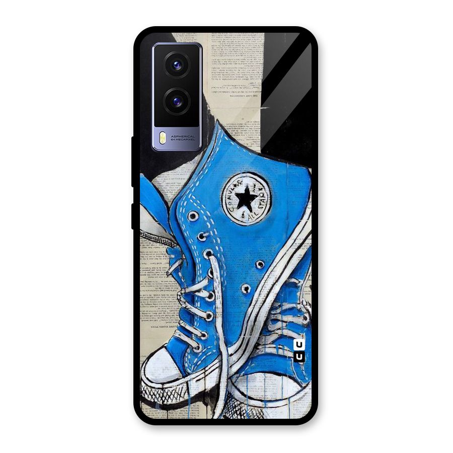 Blue Shoes Glass Back Case for Vivo V21e 5G