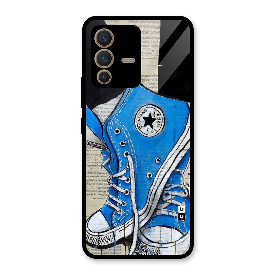 Blue Shoes Glass Back Case for Vivo V23 5G