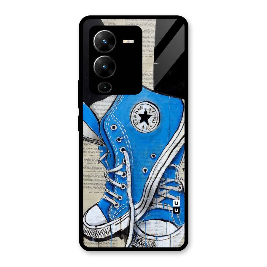 Blue Shoes Glass Back Case for Vivo V25 Pro